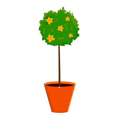 Vektörel Illustrator çiçek tencere.