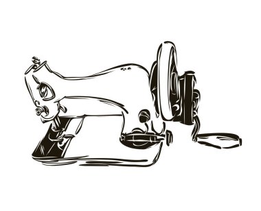 vektör retro dikiş makinesi.
