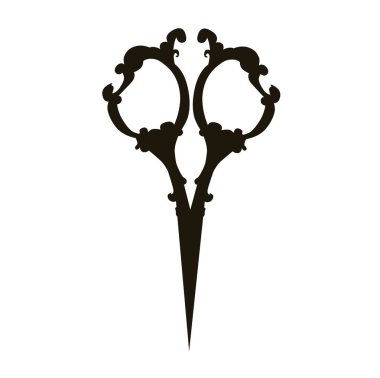 Vektör çizim. Soyut antika makas.