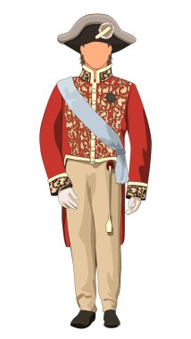 Tarihi kostüm adam. Vektör çizim.