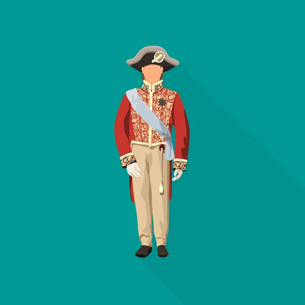 Man Historical Costume Vector Illustration Vector Icon Flat Design — Stock Vector