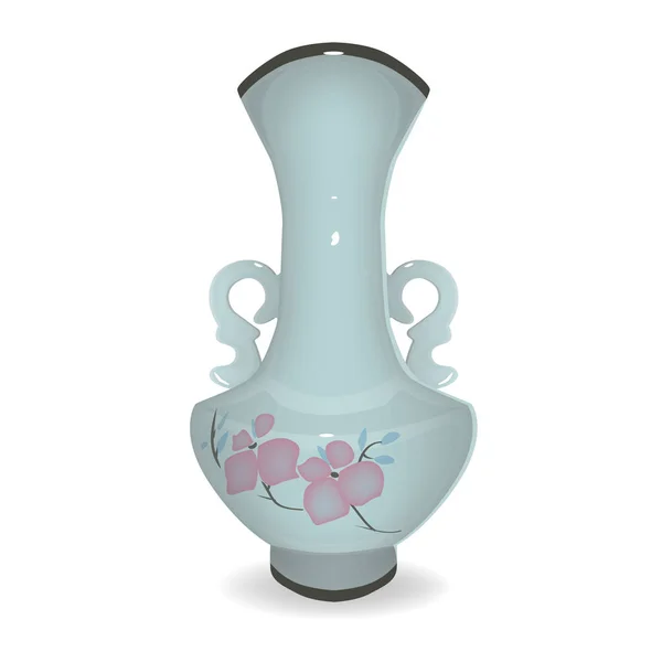 Nice Vase Vector Illustration Isolated White Background — Stock Vector