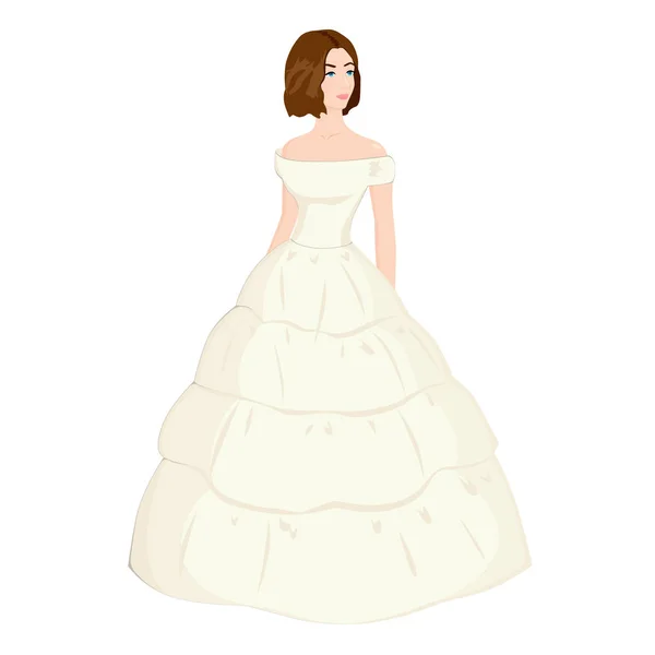 Девушка Свадебном Платье Милая Невеста — стоковый вектор