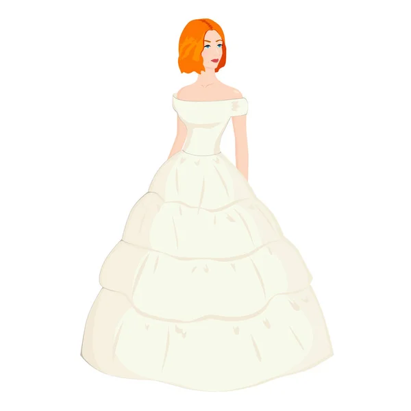 Девушка Свадебном Платье Милая Невеста — стоковый вектор