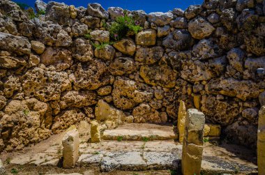 Ggantija Neolitik Tapınağı'nda Xaghra, Gozo, Malta