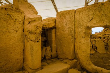 Hagar Qim. Bir Neolitik Sanctuary, 3600 - M.ö. 3200 iç oda. Unesco Dünya Mirası Listesi