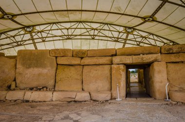 Hagar Qim. Bir Neolitik Sanctuary, 3600 - M.ö. 3200 iç oda. Unesco Dünya Mirası Listesi