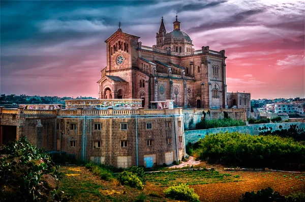 Basílica Santuário Nacional Bem Aventurada Virgem Pinu Gozo Malta — Fotografia de Stock