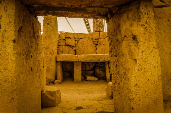 Agar Qim Une Des Salles Intérieures Sanctuaire Néolithique 3600 3200 — Photo