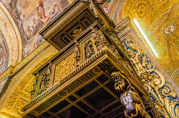 St John's Co Katedrali Barok sanat ve mimari değerli bir iç. Valetta, Malta