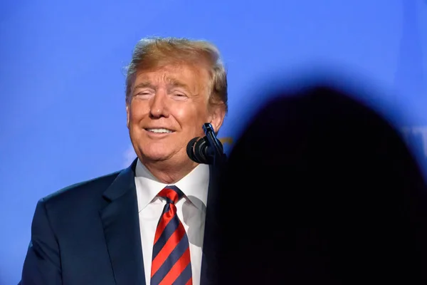 2018 Bruselas Bélgica Conferencia Prensa Donald Trump Presidente Los Estados — Foto de Stock