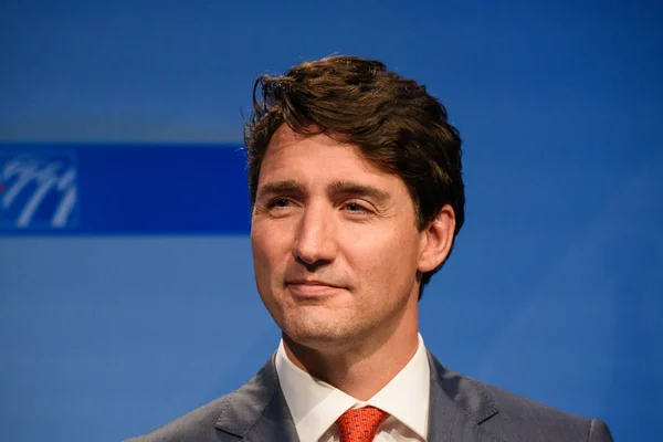 2018 Brüksel Belçika Justin Trudeau Kanada Başbakanı Nato Kuzey Atlantik — Stok fotoğraf