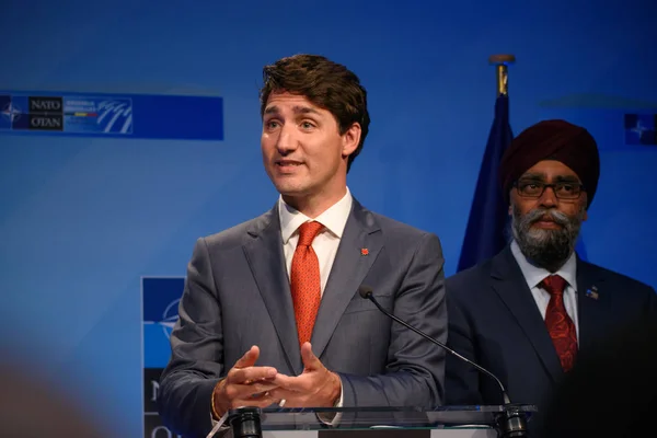 2018 Brüksel Belçika Justin Trudeau Kanada Başbakanı Nato Kuzey Atlantik — Stok fotoğraf