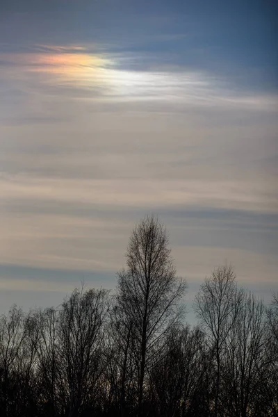 Halo Sol Céu Nublado Hora Manhã — Fotografia de Stock