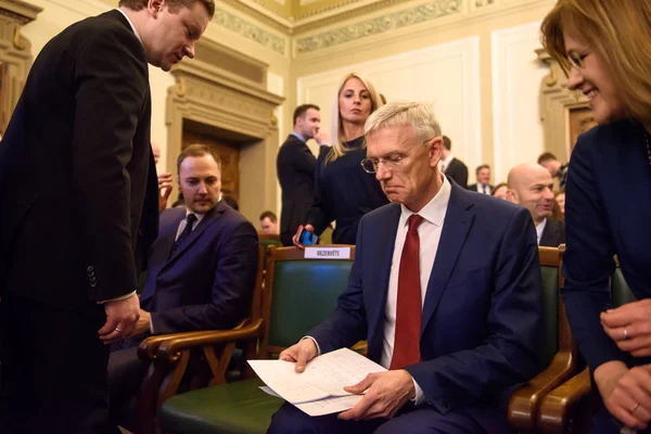 2019 Riga Lettland Arturs Krisjanis Karins Kandidat För Lettlands Premiärminister — Stockfoto