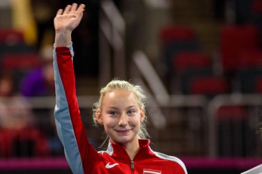 Riga, Letonya - 09 Şubat 2019: Fedcup Bnp Paribas, Dünya Tenis Dünya Grubu II Birinci Tur maçı Letonya ile Slovakya takımı arasında Arena Riga'da.