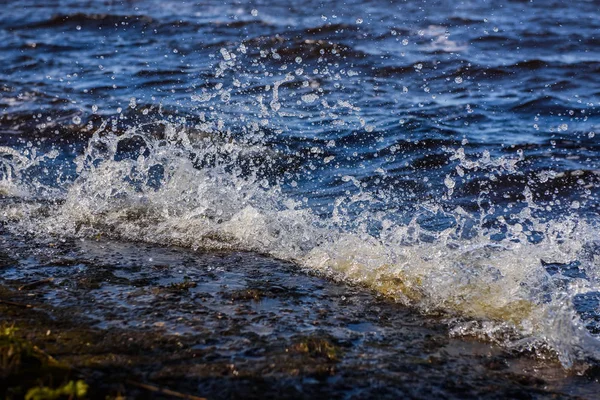 Gündüz Dalgalı Gölün Manzara Manzarası — Stok fotoğraf