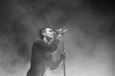 12.02.2019. Riga, Letonya. Amerikalı grup mahalle Arena Riga'da gerçekleştirir..