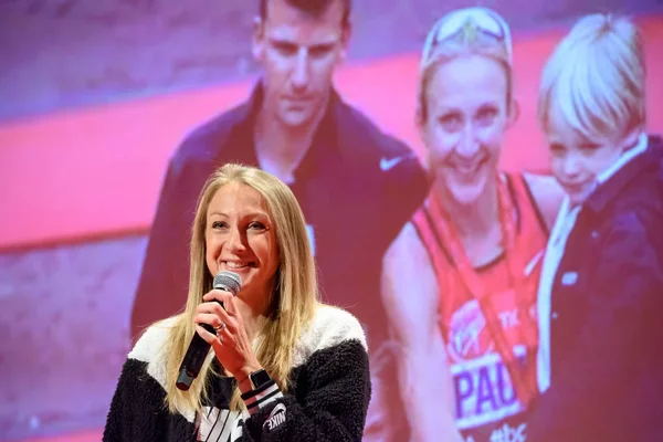 2019 Riga Latvia Legendary British Marathon Runner Paula Radcliffe Public — Stock Photo, Image