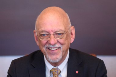 29.03.2019. Riga, Letonya. Hans Dahlgren, AB işleri İsveç, Edgars Rinkevics, Bakanı, dış işleri Letonya ile toplantı sırasında Devlet Bakanı.