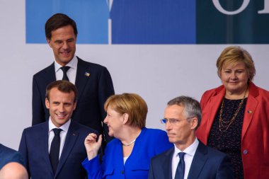 Brüksel, Belçika - 07 Temmuz 2018: Nato, Kuzey Atlantik Antlaşması Organizasyonu, Zirve 2018 Resmi Açılış Töreni