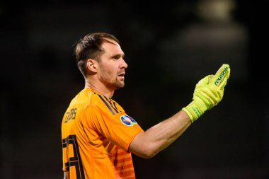 Riga, Letonya. 10 Haziran, 2019. UEFA Euro 2020 Letonya Millî Futbol takımı ve Slovenya takımı arasında Elemeleri oyunu.