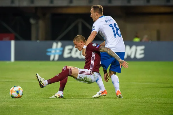 Riga Latvia Junio 2019 Uefa Euro 2020 Juego Clasificación Entre —  Fotos de Stock