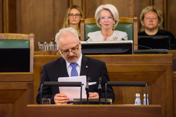 Ρίγα Λετονία 8Th Ιουλίου 2019 Λέϊλς Λευτς Νεοεκλεγείς Πρόεδρος Της — Φωτογραφία Αρχείου