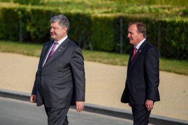 Brüksel, Belçika - 11 Temmuz 2018: Çalışma yemeğinden önce, Nato Zirvesi 2018'de aile fotoğrafı