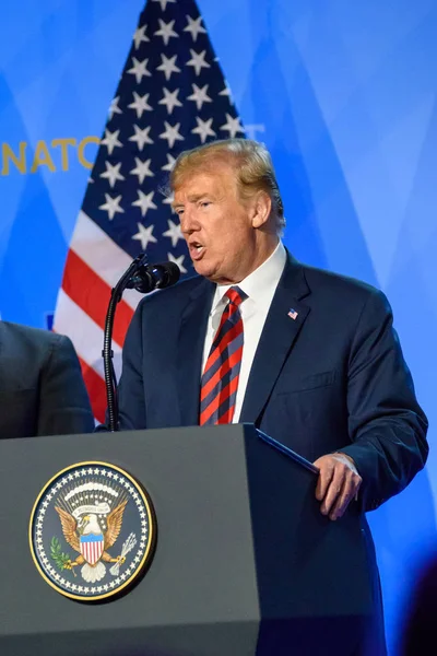 Bruxelles Belgique Juillet 2018 Conférence Presse Donald Trump Président Des — Photo