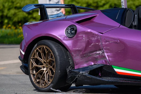 Riga Latvia Julio 2019 Participante Con Lamborghini Coche Gran Turismo —  Fotos de Stock