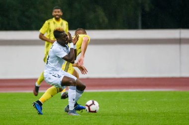 Riga, Letonya. 08 Ağustos 2019. Falaye Sacko, Uefa Avrupa Ligi Üçüncü Ön Eleme Turu 1..