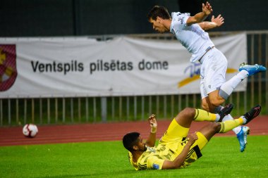 Riga, Letonya. 08 Ağustos 2019. Helio Monteiro Batista (L), Uefa Avrupa Ligi Üçüncü Ön Eleme Turu 1..