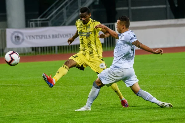 Riga Latvia Agustus 2019 Abdoul Gafar Mamah Selama Uefa Europa — Stok Foto