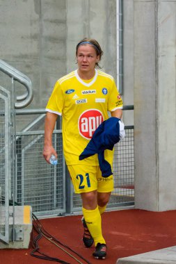Riga, Letonya. 06 Ağustos 2019. Petteri Forsell, Hjk Helsinki oyuncusu, Uefa Avrupa Ligi Üçüncü Ön Eleme turu 1. Daugava stadyumu, Riga.