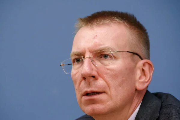 Riga Letland Augustus 2019 Persconferentie Van Josep Borrell Fontelles Minister — Stockfoto