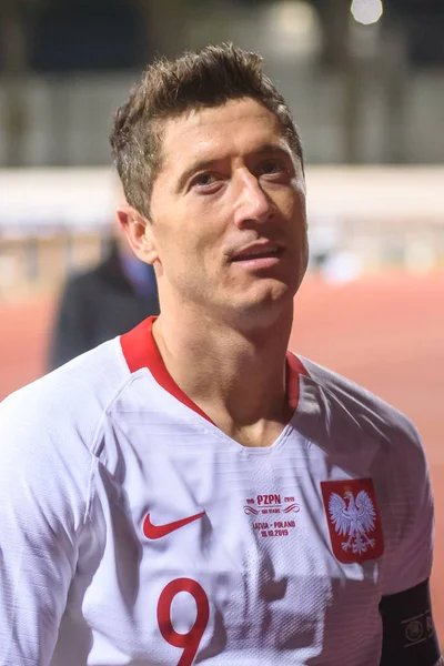 Riga Latvia Octubre 2019 Robert Lewandoski Después Del Partido Clasificación — Foto de Stock