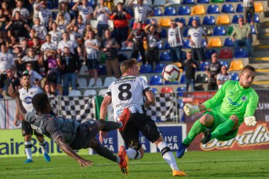 Riga, Letonya. 17 Temmuz 2019 'da. Uefa Şampiyonlar Ligi 1. tur 2. ayak futbol maçı Riga Fc ve Dundalk Fc arasında. Skonto Stadyumu, Riga