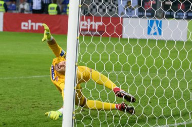 Riga, Letonya. 17 Temmuz 2019 'da. Uefa Şampiyonlar Ligi 1. tur 2. ayak futbol maçı Riga Fc ve Dundalk Fc arasında. Skonto Stadyumu, Riga