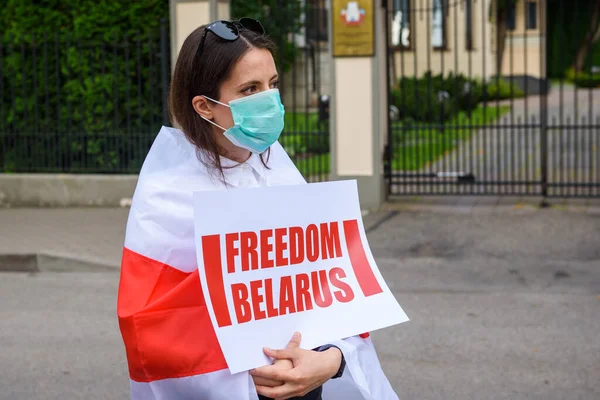 Riga Latvia Juni 2020 Protes Terhadap Represi Yang Sedang Berlangsung — Stok Foto