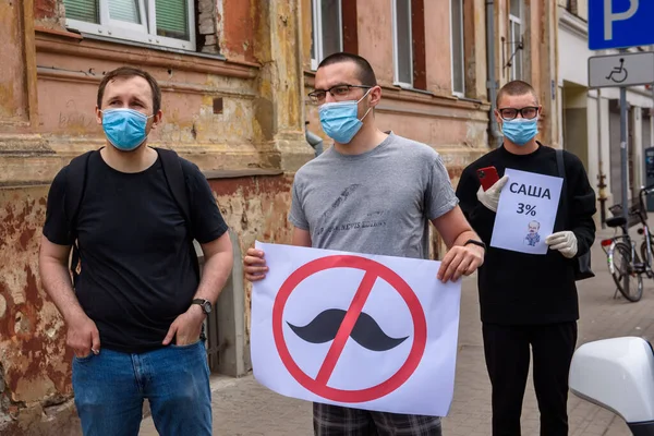 Riga Latvia Haziran 2020 Devam Eden Baskılara Karşı Protestolar Beyaz — Stok fotoğraf