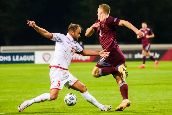 Riga Latvia Outubro 2020 Uefa Nations League Jogo Entre Equipa — Fotografia de Stock