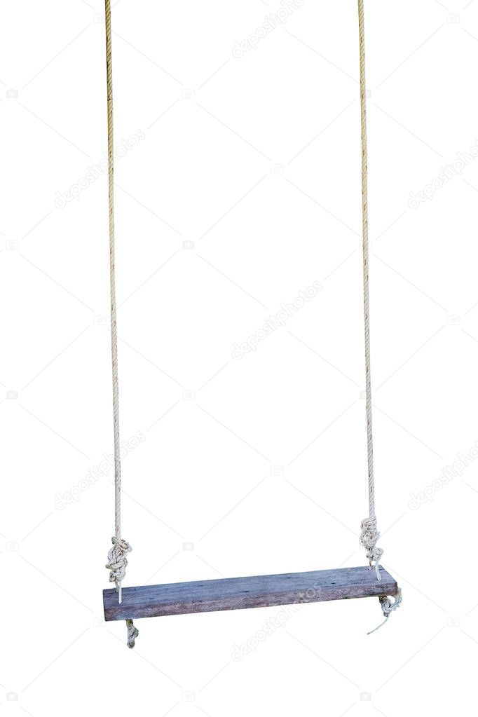 Wood swing Isolated on white background