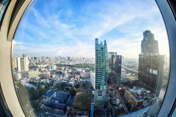 Bangkok City Fisheye Window — Stock Photo, Image