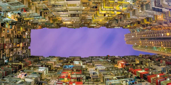 Eski Toplum Gece Görüntülemek Quarry Bay Hong Kong Renkli Apartman — Stok fotoğraf