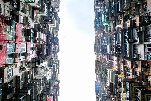 Eski Toplum Gece Görüntülemek Quarry Bay Hong Kong Renkli Apartman — Stok fotoğraf