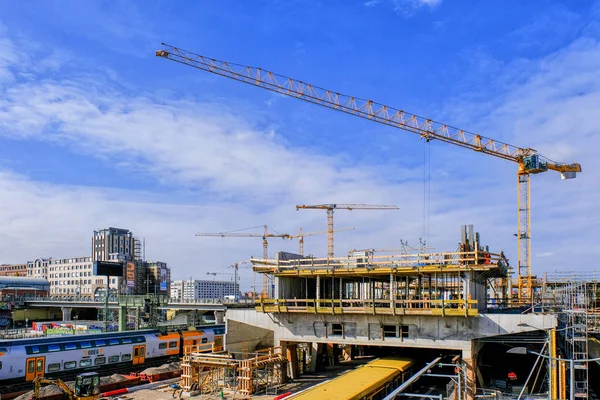 Berlin März Baustelle Bahnhof Berlin Warschauer Straße Station Warschauer Straße — Stockfoto