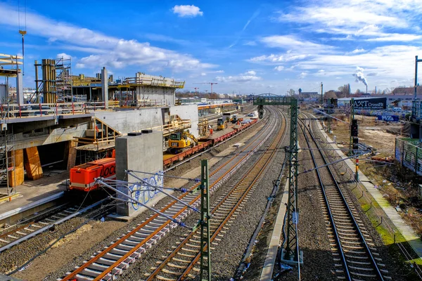 Berlin März Baustelle Bahnhof Berlin Warschauer Straße Station Warschauer Straße — Stockfoto