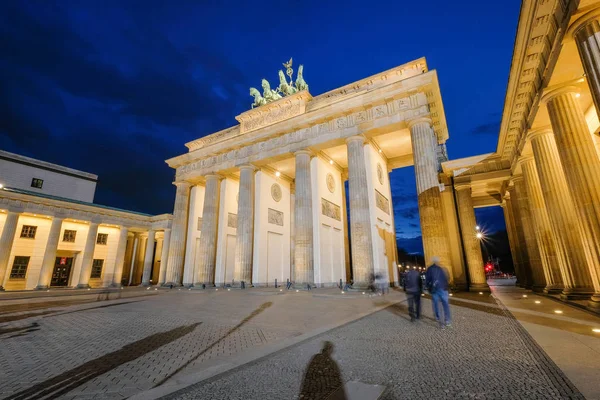 Nattvisning Berlin Brandenburg Tor Gate Berlin Tyskland — Stockfoto