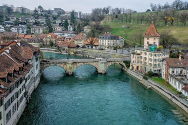 Bern İsviçre panoramik manzaraya yaz saati içinde
